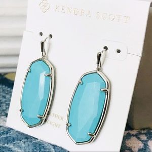 Kendra Scott Elle Faceted Turquoise Magnesite drops earrings Silver Tone